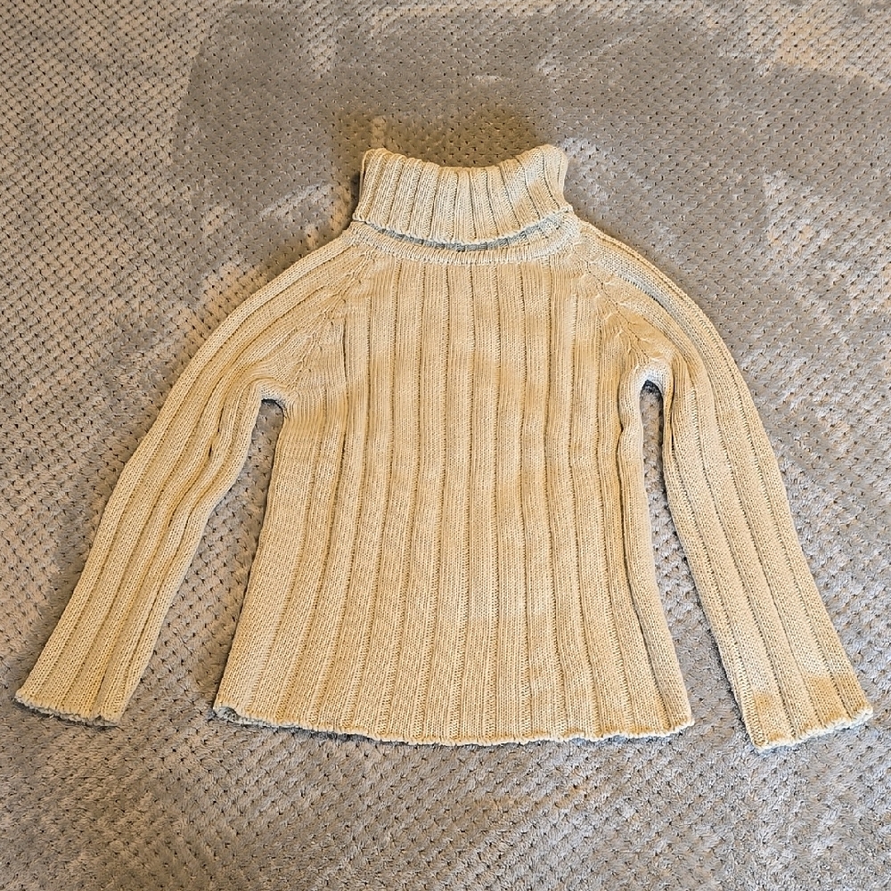 Women's Cream Turtleneck Sweater